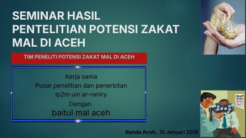 Seminar Hasil Penelitian Potensi Zakat Mal di Aceh