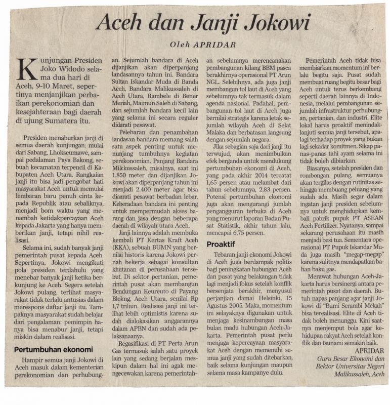 Aceh dan Janji Jokowi