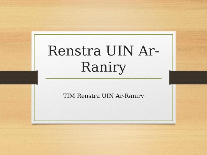 Rencana Strategis UIN Ar-Raniry