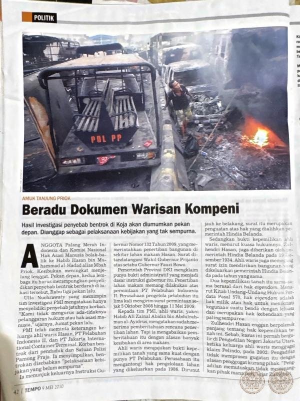 Tempo, 9 Mei 2010, Politik: Amuk Tanjung Priok
