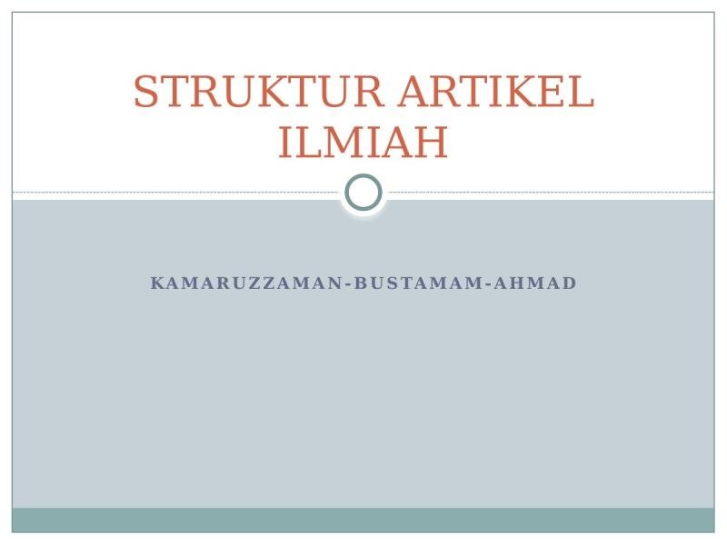Struktur Artikel Ilmiah