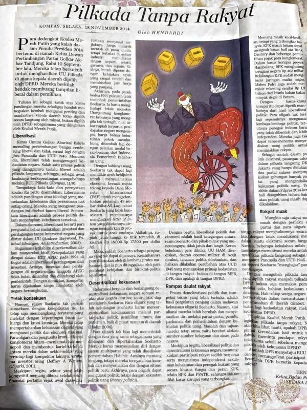 Pilkada Tanpa Rakyat