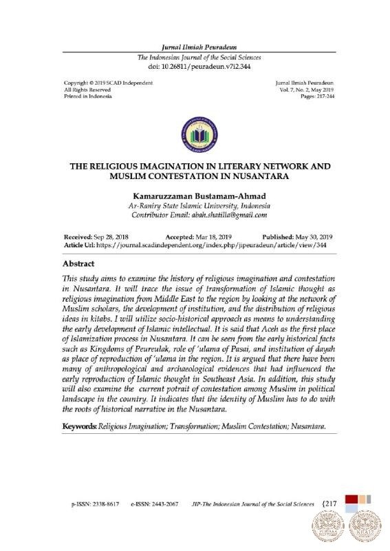 The Religious Imagination in Literary Network and Muslim Contestation in Nusantara
