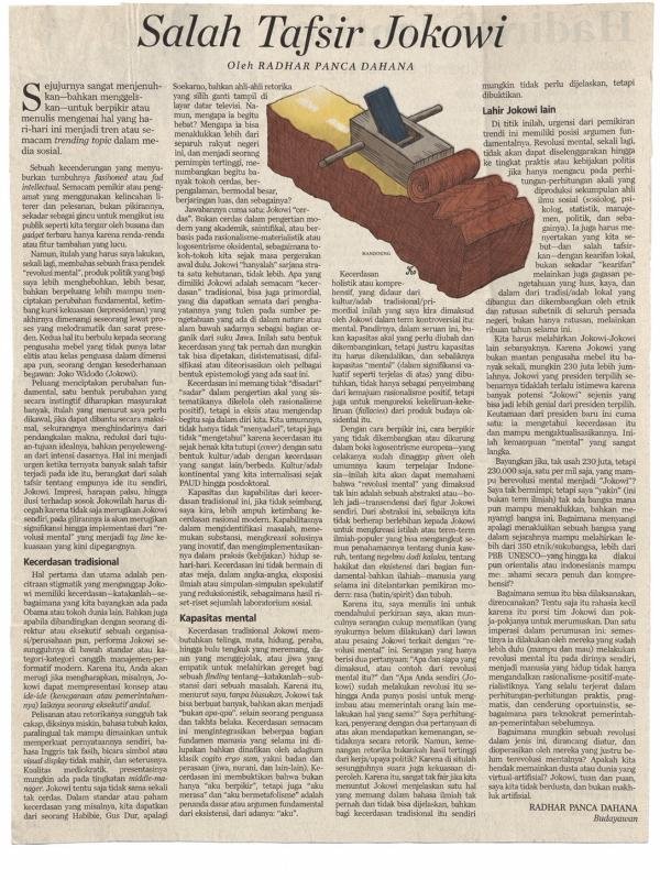 Salah Tafsir Jokowi