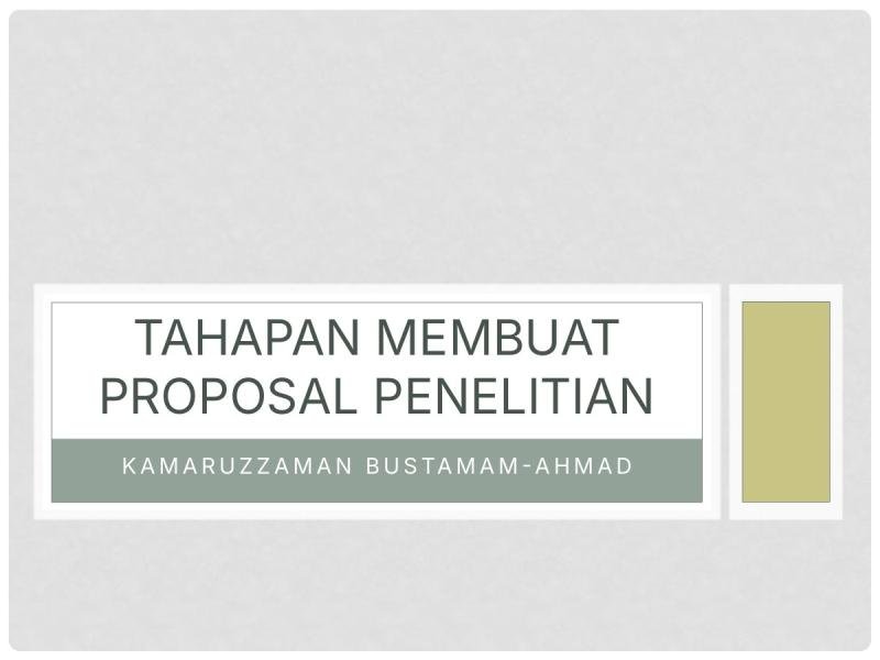 Tahapan Membuat Proposal Penelitian